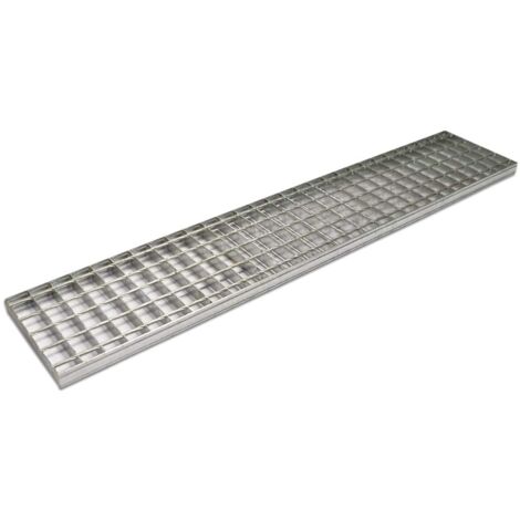 Grille Caillebotis Jardibric 20 x 100 cm avec Cadre en Acier galvanisé pour collecteur d'évacuation des eaux pluviales Peut s'adapter sur un Regard ou un Caniveau en Béton 20 x 20 cm