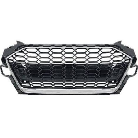 Grille Calandre avant ABS Audi A4 B9 2019 a 2023 Noir/Chrome Look Sport-38613834