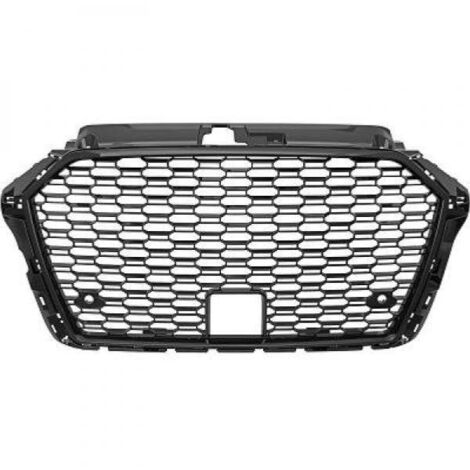 Grille Calandre avant en ABS Audi A3 8V 2016 a 2020 Look RS Noir-38601387