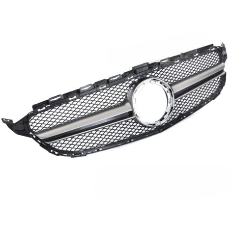 Grille calandre Mercedes classe C W205 de 2018 a 2021 Noir Silver-42693096