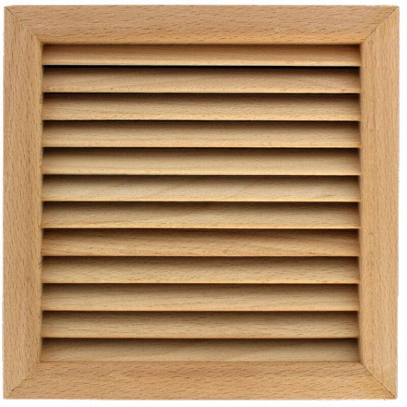 First Plast - Grille carrée en bois 172x172mm, trou 160x160mm, à encastrer - Sapin