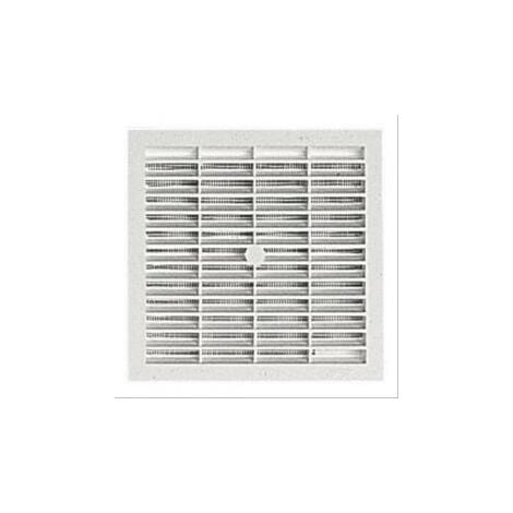 Grille aération carrée 140mm 36cm2 - Alu blanc + anti-insecte