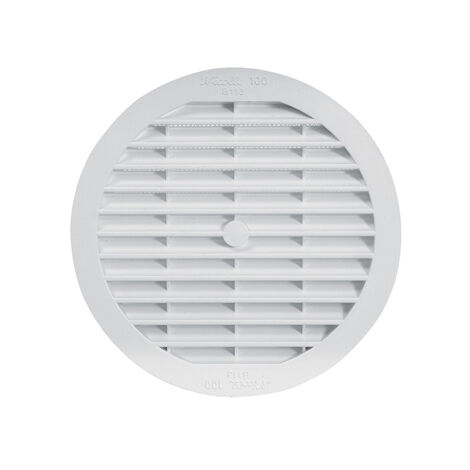 Grille d'aération ronde avec moustiquaire - 174 mm - Blanc - GIRPI