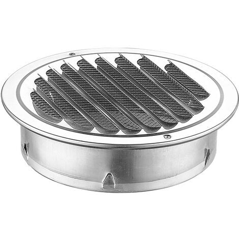 Grille d'aération 120 mm Circulaire en Acier inoxydable Grille de Ventilation Vent Cap avec Filet Couvercle pour Hotte de Cuisine