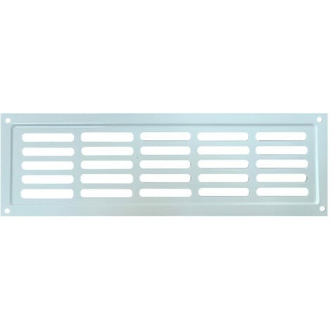 Grille aération ronde 150mm 118cm2 - Acier blanc + anti-insecte - Winflex