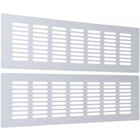 Grille D'Aération Aluminium 30 cm - 2 Pièces, Matériau Alliage, Argent Mat, Pour Ventilation Rectangulaire