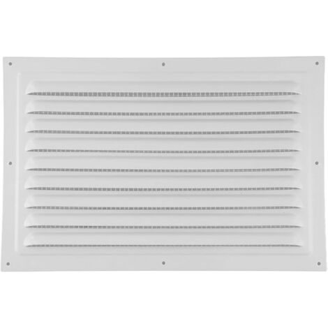 Grille d'aération blanche de 300 x 200 mm, Couvercle d'aération intérieur et extérieur, pour plafond et paroi latérale, CVC, avec écran de protection contre les insectes