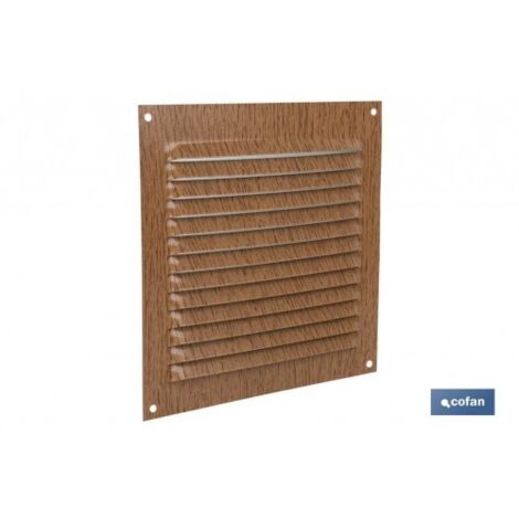 GRILLE D'AÉRATION BOIS ALUMINIUM 15 X 15 CM -