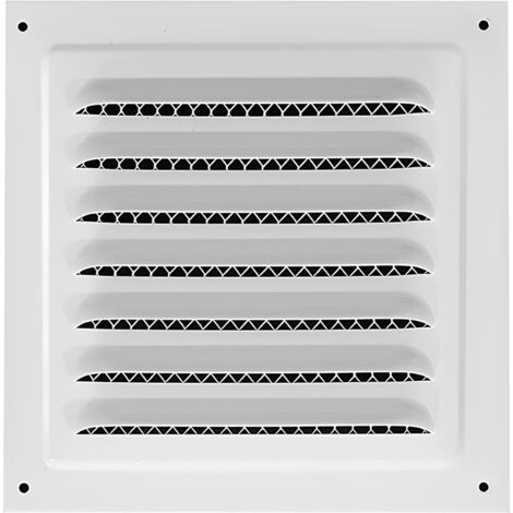 Grille d'aération carrée 20 x 20 cm pour salle de bain, bureau, cuisine avec moustiquaire