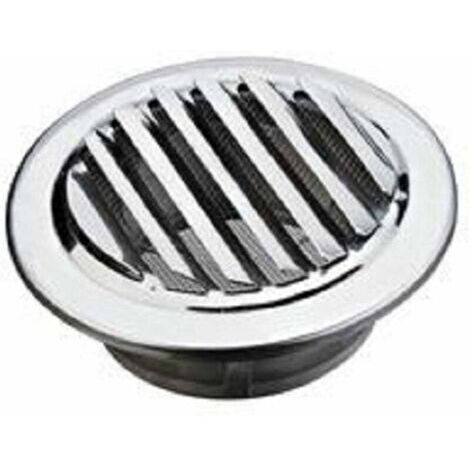Grille d'aération circulaire en acier inoxydable 80/100/120mm – Couvercle à clipser – Pour évacuation d'air extérieur – Installation murale