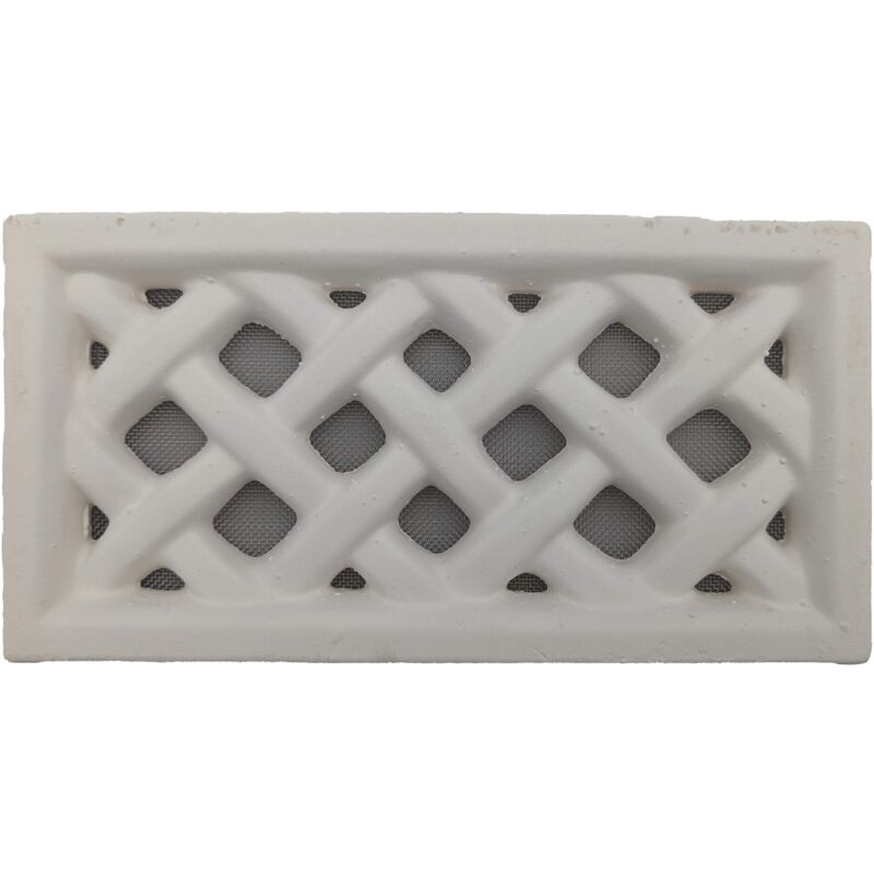 DMS - Grille d'aération Claustra terre cuite blanche - 13x24 cm