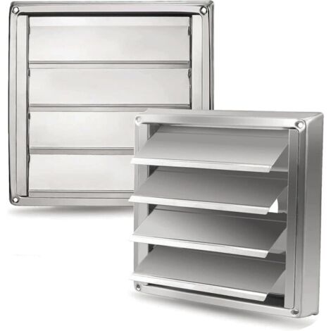 Grille d'Aération en Acier Inoxydable 150 mm -Résistante aux Intempéries avec Volets de Fermeture Automatique Anti-Retour-Parfaite pour Sèche-linge,Hottes, Ventilations,Conduits d'Échappement
