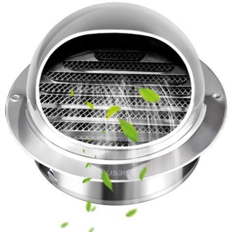 Grille d'Aération en Acier Inoxydable Rond avec Bouche Anti-insectes et Lamelles, Grille de Ventilation 150mm pour Mur Extérieur, Idéal pour Salle de Bains, Climatiseurs, Cuisine, OUYLAF