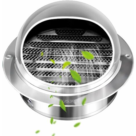 Grille d'Aération en Acier Inoxydable Rond avec Bouche Anti-insectes et Lamelles, Grille de Ventilation(150mm)pour Mur Extérieur, Idéal pour Salle de Bains, Climatiseurs, Cuisine MINKUROW