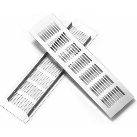 Grille d'aération en Aluminium Grille de Ventilation Rectangulaire pour la Ventilation des Placards et des Chambres 30x8cm 2 Pièces