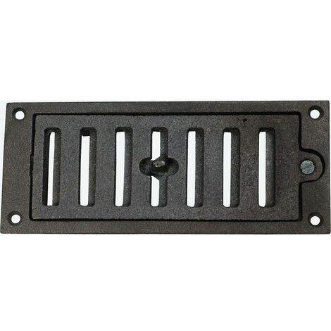 Grille d'aération en fonte réglable 175x73mm – Ouverture 140x55mm – Fixation à visser – Compatible constructions neuves et rénovations – Jardinier Massard