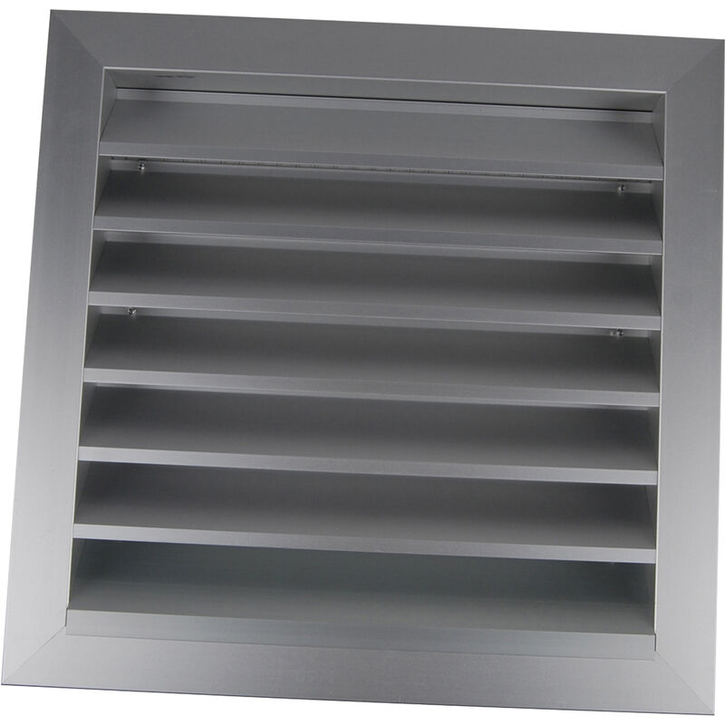 Axelair - Grille d'aération extérieure avec ailettes à 45° - Aluminium anodisé 400x390