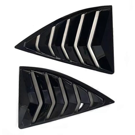 Grille d'aération latérale de voiture style quart de cercle noir brillant, très populaire (comme illustré)