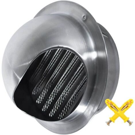 Grille D'Aération Murale Pour Cuisine, 160 mm Diameter Ventilation Hotte Murale Ronde, Silver