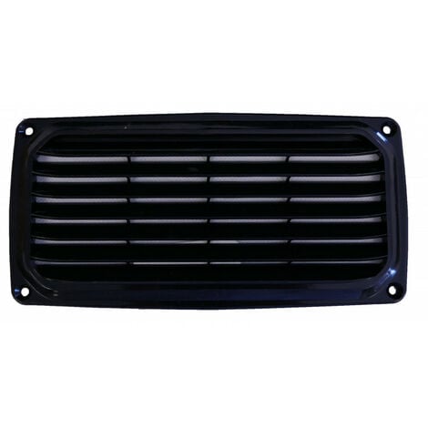 Grille d'aération plastique rectangulaire noir - NUOVA RADE - 200 x100 mm