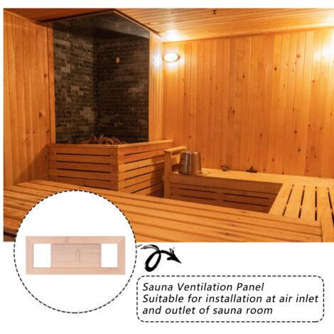 Grille d'Aération pour Sauna et Hammam en Bois Hemlock 34x13cm - Ventilation Régulable