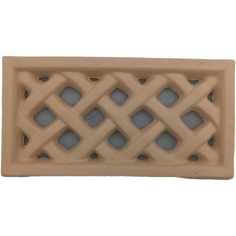Grille d'aération rectangulaire terre cuite - 13x24 cm (Rose Clair)
