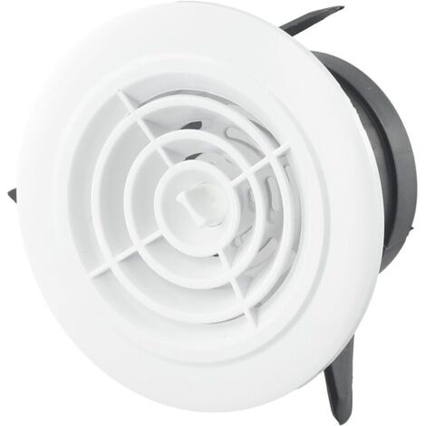 Grille d'aération réglable en ABS pour intérieur de plafond, grille d'aération ronde pour salle de bain, bureau, chambre murale (100 mm)