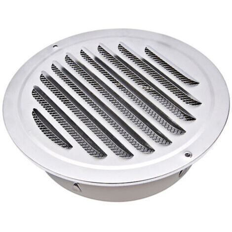 Grille d'aération ronde 100 mm en acier inoxydable pour cheminées et façades
