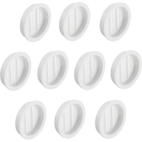 Grille d'aération ronde anti-insects  10 pièces Grille d'évacuation d'air blanc 44 mm Intérieur et extérieur  BREATHE  Rosette d'aireation fendue en plastique