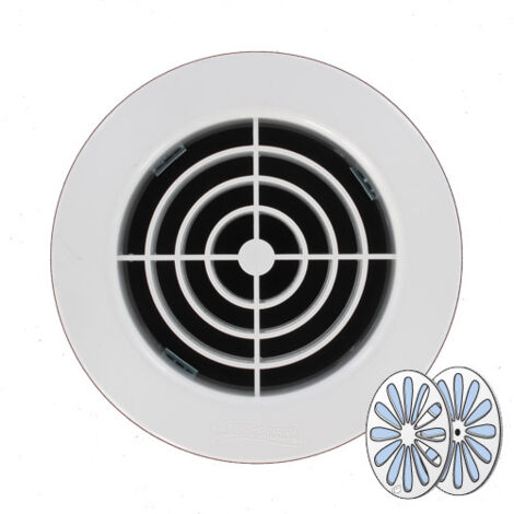 Grille d'aération ronde avec fermeture 147 mm à encastrer sur tube PVC 125 mm - First Plast