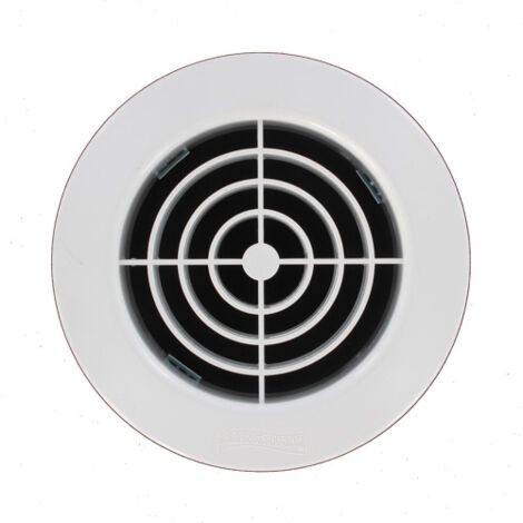 Grille d'aération ronde blanche 105 mm à encastrer sur tube PVC 80 mm - First Plast