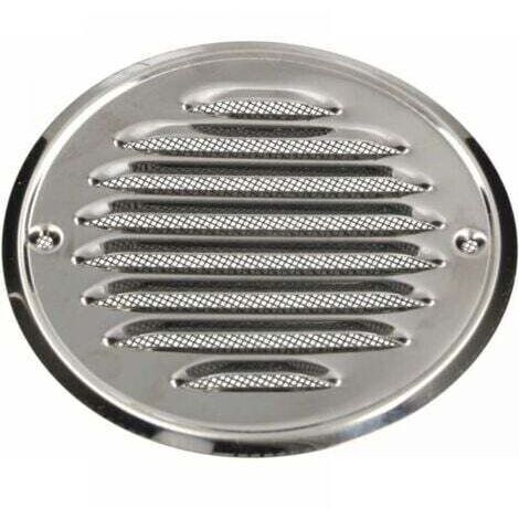 Grille d'aération ronde en acier inoxydable - 140 mm - avec vis - Moustiquaire - Grille d'aération à lamelles - Antirouille