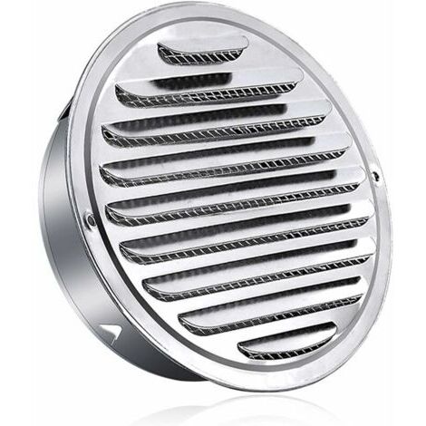Grille d'aération ronde en acier inoxydable Grille d'aération métallique de 100 mm Grille de protection contre les intempéries avec grille d'aération anti-insectes Lames de grille d'aération