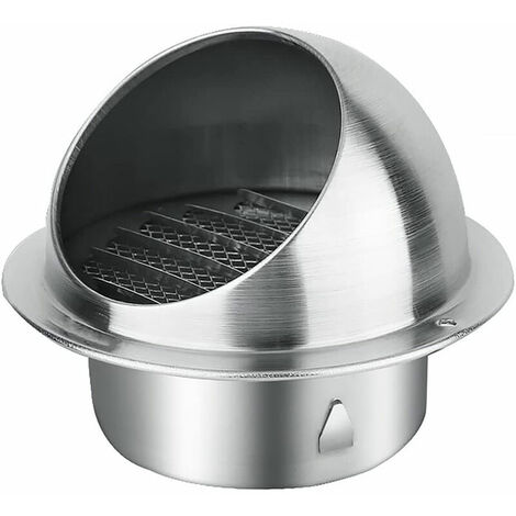 Grille d'aération ronde en acier inoxydable pour grille d'aération murale extérieure - Couvercle à rabat pour grille d'aération - 80 mm