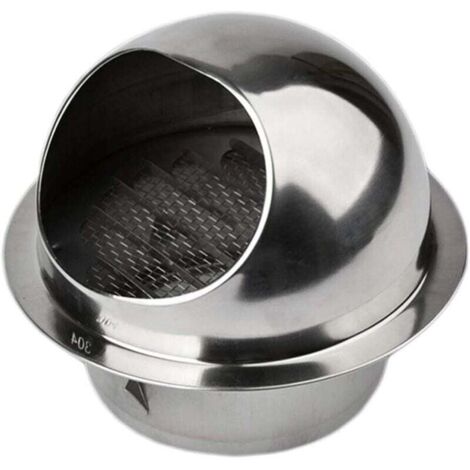 Grille d'Aération Ronde Grille Ventilation Hotte, Conduit Aérateur d'Air Grille de Ventilation en Acier Inoxydable avec Filet Anti-insectes, 100mm (1 Pcs)