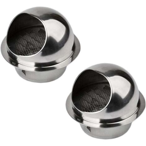 Grille d'Aération Ronde Grille Ventilation Hotte, Conduit Aérateur d'Air Grille de Ventilation en Acier Inoxydable avec Filet Anti-insectes, 100mm (2 Pcs)