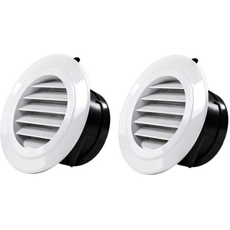 Grille d'aération ronde pour la ventilation murale et de plafond, adaptée aux salles de bains, cuisines, bureaux et habitations, blanche - 75 mm