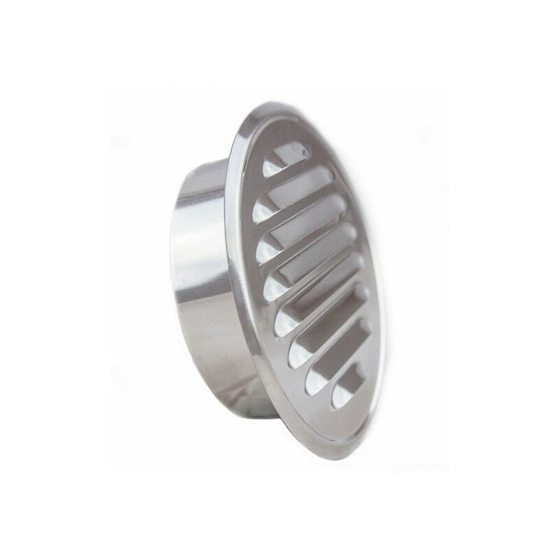 Bricoline - Grille de ventilation aération ronde 150 mm, en acier inoxydable, avec brides