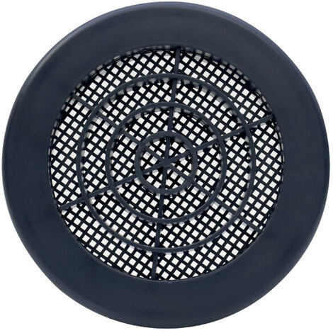 Grille d'aération VMC ronde à clipser 80 mm – Passage d'air 9 cm² – Finition gris anthracite – Plastique renforcé U.V.
