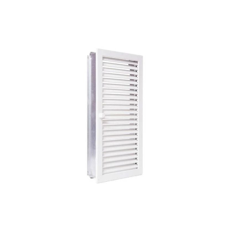Grille d'air chaud en acier galvanisé Blanc - 15 x 35 cm