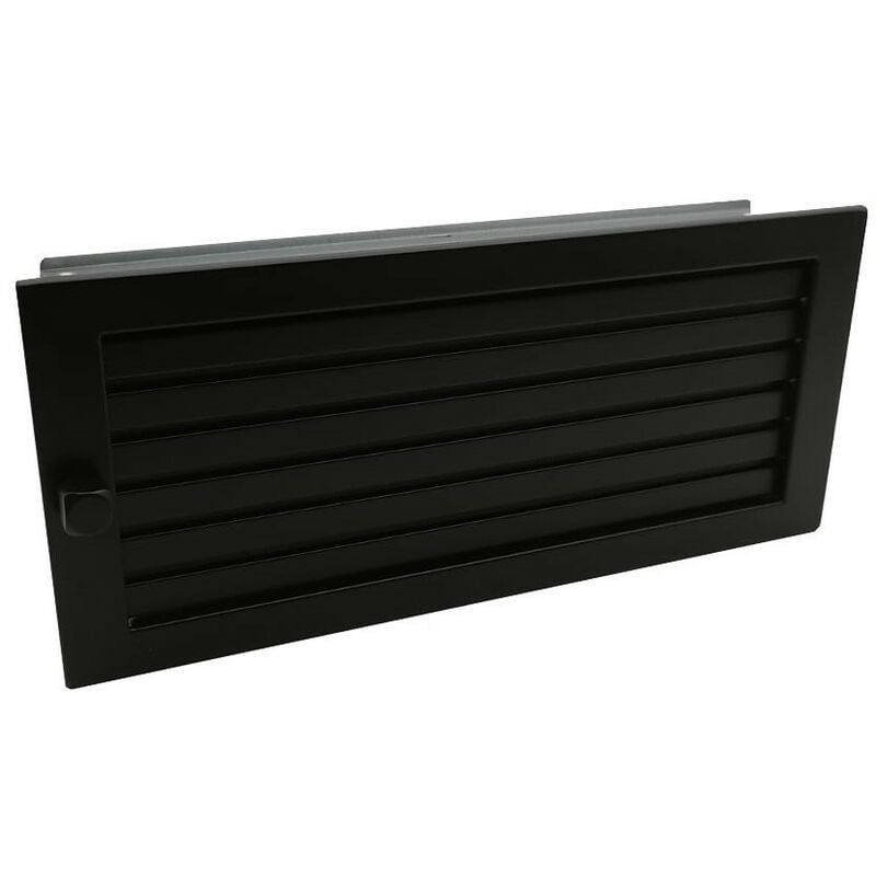 Grille d'air chaud en acier galvanisé Noir - 45 x 15 cm