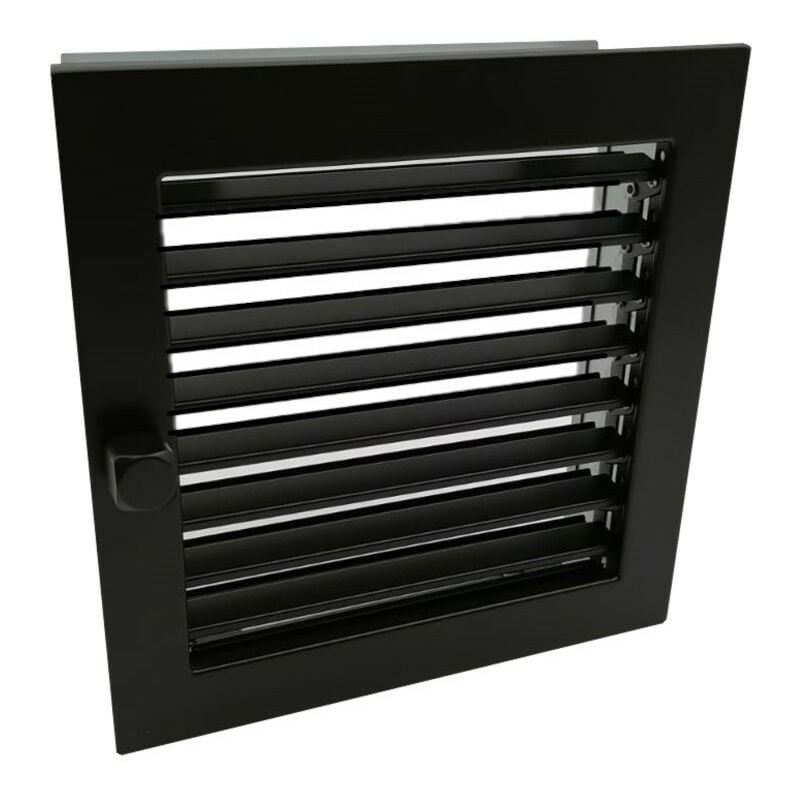 Grille d'air chaud en acier galvanisé Noir - 23 x 23 cm