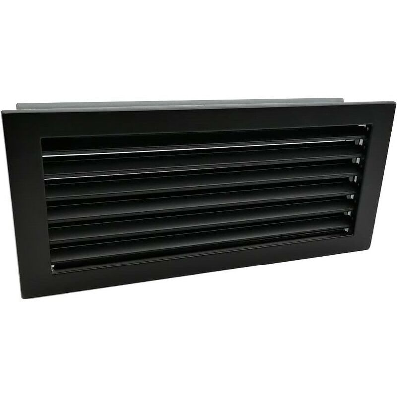 Grille d'air froid en acier galvanisé Noir - 25 x 15 cm