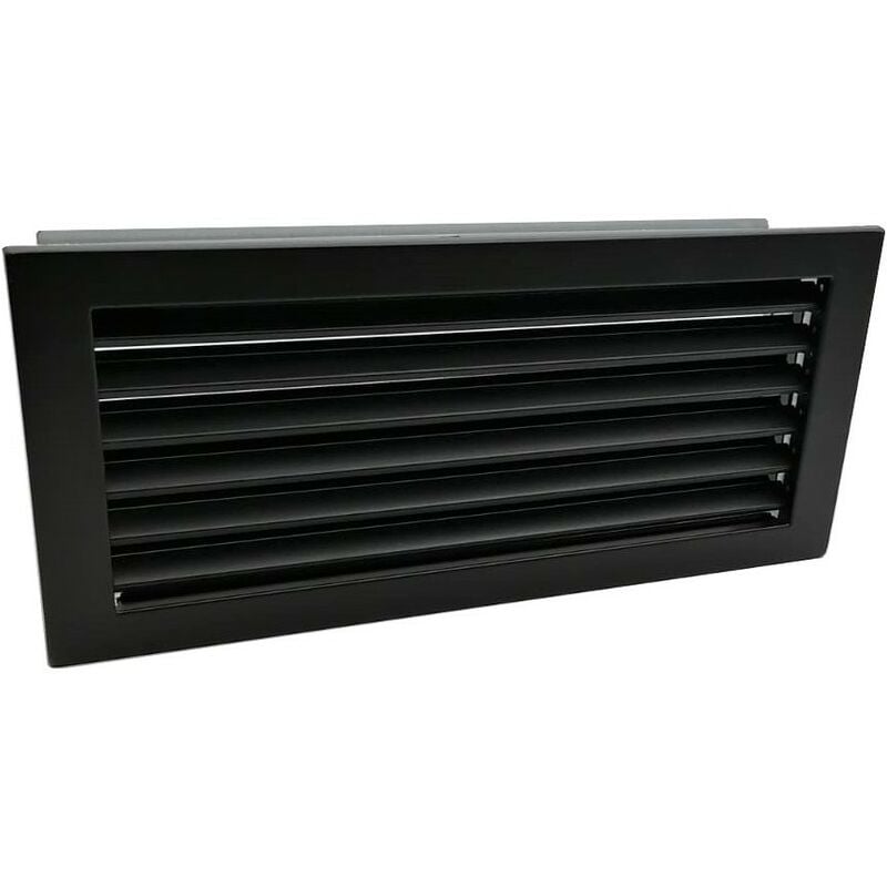 Grille d'air froid en acier galvanisé Noir - 20 x 15 cm