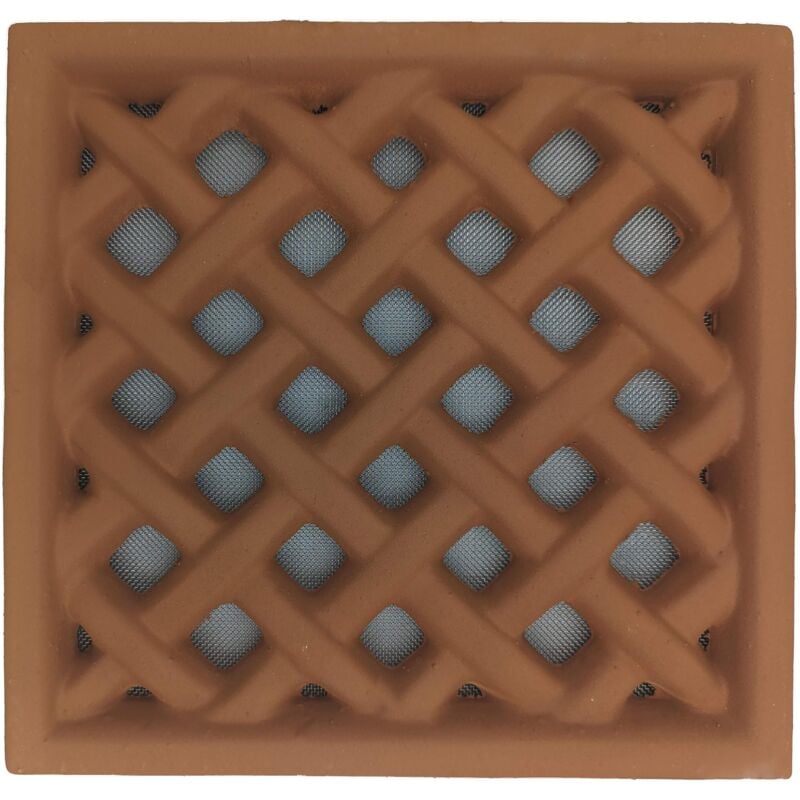 DMS - Grille d'aération rectangulaire terre cuite - 24x25 cm (Rouge)