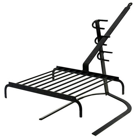Grille de barbecue 10 barres longue queue – Longueur totale 72.5 cm – Support inclus – Pour cheminée et barbecue – Outils Et Nature
