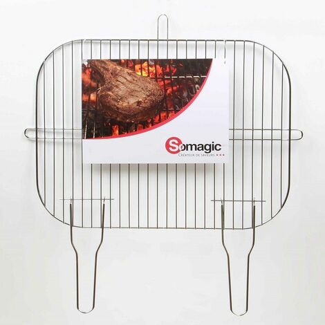 Grille de barbecue acier 52,5x39 cm – Poignées pour manipulation sécurisée – Compatible modèles Cumin, Escapade, Sirocco – Somagic