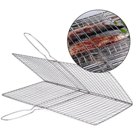 Grille de barbecue en acier inoxydable pour poisson 22x40cm L