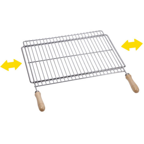 Grille De Barbecue Longueur Extensible 70x40cm Acier Zingué
