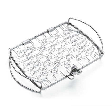 Grille de barbecue pour poisson et légumes 21 x 17 cm – Acier inoxydable – Compatible barbecues Weber Q 100-/1000-Series